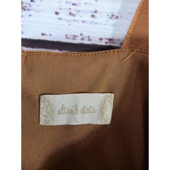 Altar'd State Mustard Button Front Sleeveless Sundress Women's size Large - Picture 5 of 5